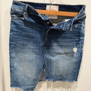 MOTHER Asymmetrical Denim Skirt - Blue